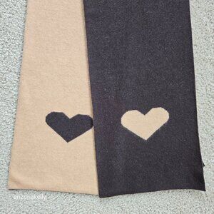 Portolano Color Block Scarf With Heart Lambswool/Angora